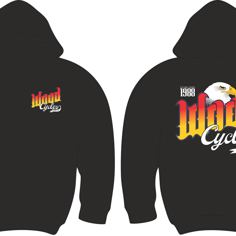 Wood Black Faded Eagle Hoodie.