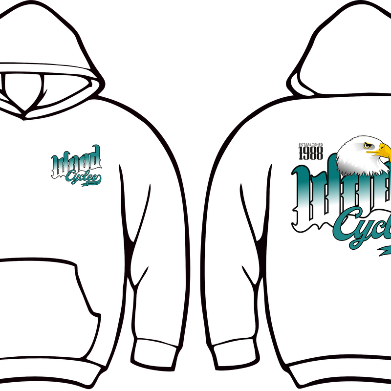 Wood White Faded Eagle Hoodie.